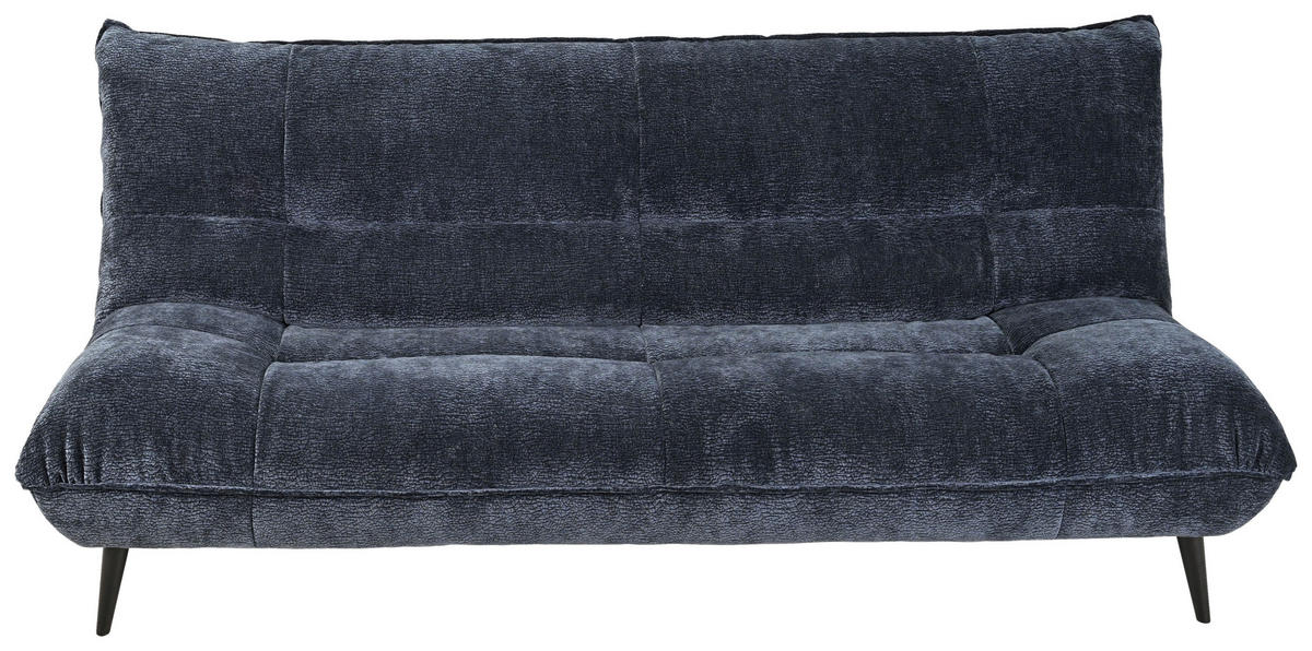 3-SITZER-SOFA  in Mikrofaser Dunkelblau  - Schwarz/Dunkelblau, KONVENTIONELL, Textil/Metall (230/100/101cm) - Hom`in