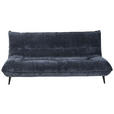3-SITZER-SOFA  in Mikrofaser Dunkelblau  - Schwarz/Dunkelblau, KONVENTIONELL, Textil/Metall (230/100/101cm) - Hom`in