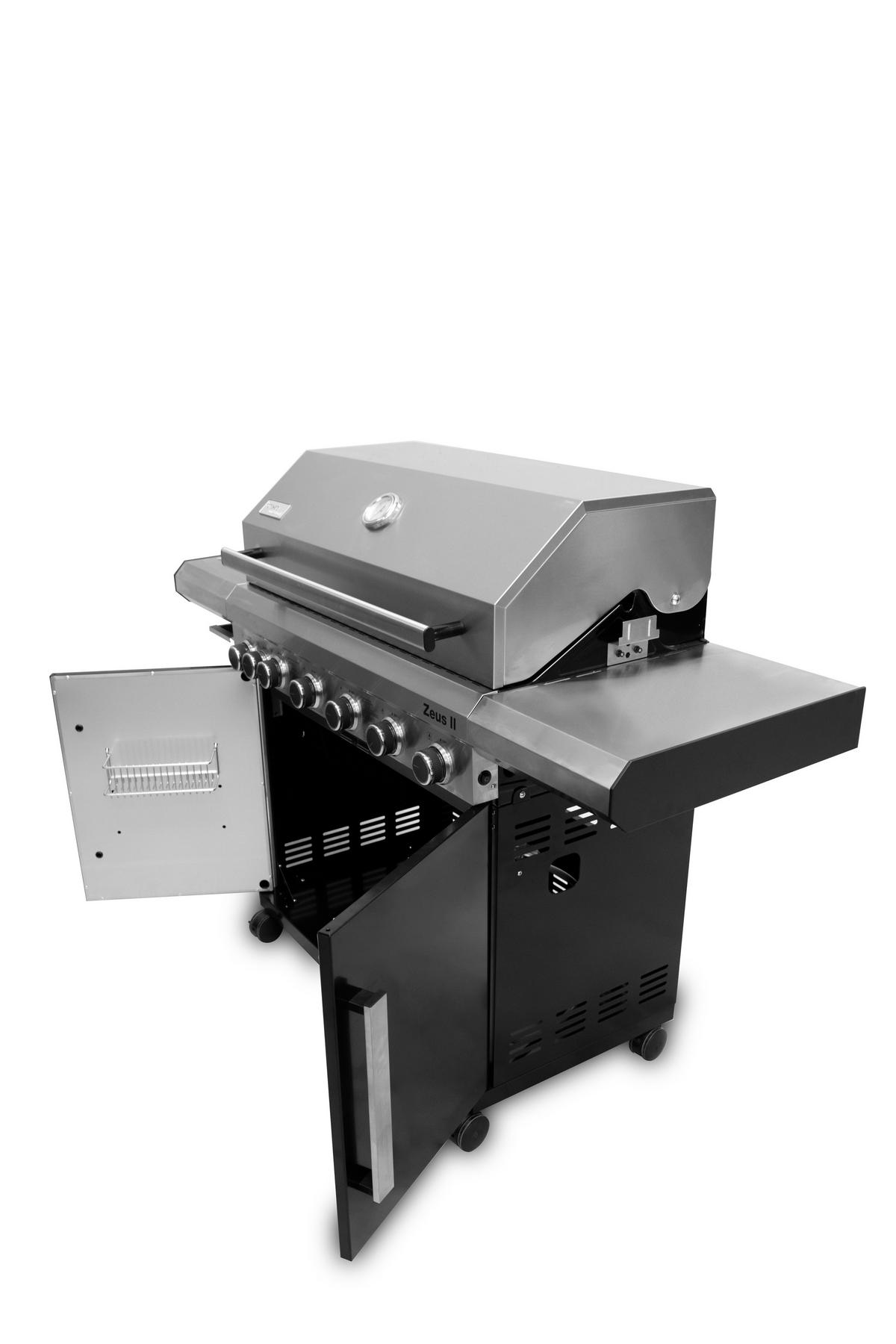 GASGRILL  Schwarz, Silberfarben  - Silberfarben/Schwarz, Basics, Metall (157/116/60cm) - Ambia Garden
