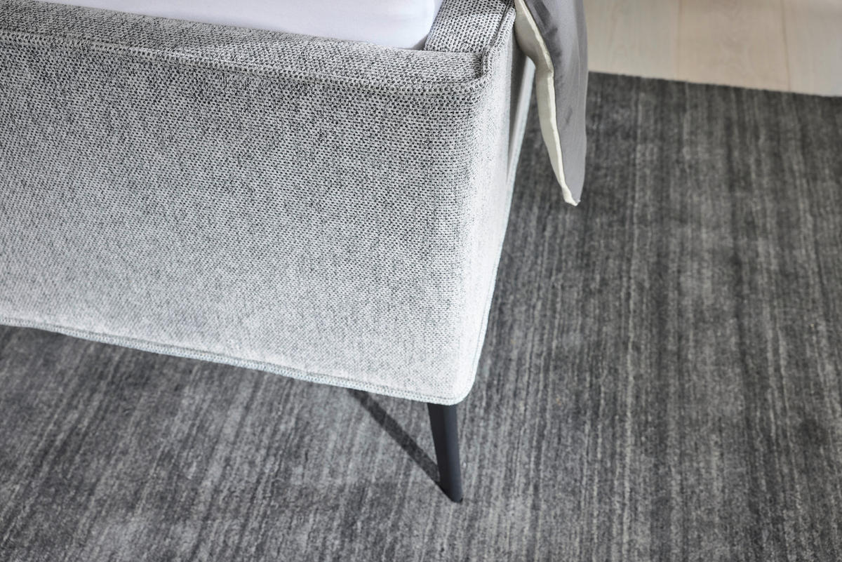 POLSTERBETT gepolstertes Kopfteil, motorische Verstellbarkeit, Fernbedienung, Lattenroste 180/200 cm  in Grau  - Birkefarben/Graphitfarben, KONVENTIONELL, Holz/Textil (180/200cm) - Musterring
