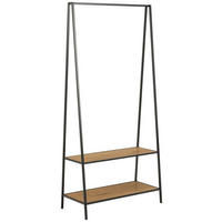 GARDEROBENSTÄNDER in Schwarz, Wildeiche 77/165/37 cm   - Wildeiche/Schwarz, Trend, Holzwerkstoff/Metall (77/165/37cm)