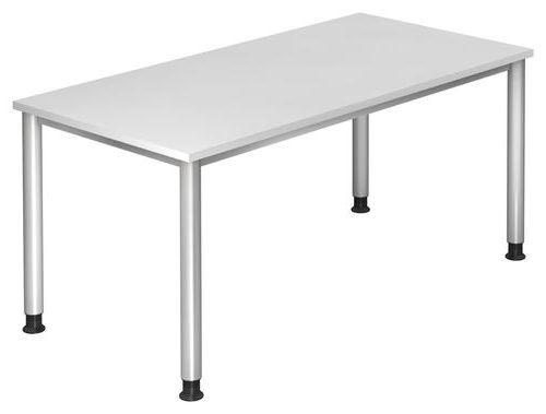 SCHREIBTISCH 160/80/68,5-81 cm  in Silberfarben, Weiß  - Silberfarben/Weiß, KONVENTIONELL, Holzwerkstoff/Metall (160/80/68,5-81cm) - Venda