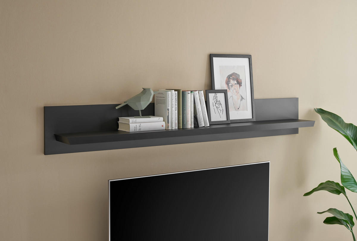 WANDBOARD Holzwerkstoff Schwarz  - Schwarz, Design, Holzwerkstoff (180/25/22cm) - MID.YOU