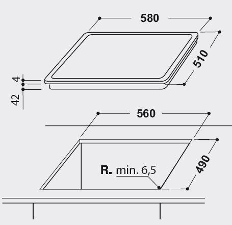 GLASKERAMIKKOCHFELD PCTACK6041/1IN  - Edelstahlfarben/Schwarz, Basics, Glas (60cm) - Privileg