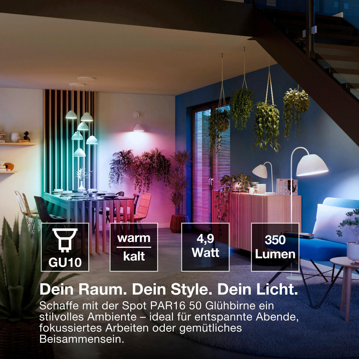 LED-LEUCHTMITTEL GU10 4,7 W 350 lm  - Silberfarben, Basics, Glas (5/5,4cm) - Osram