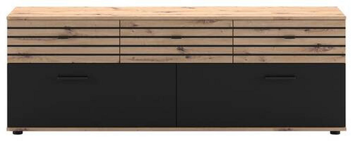 LOWBOARD  in 168/59,9/38 cm  - Schwarz/Eiche Artisan, KONVENTIONELL, Holzwerkstoff/Kunststoff (168/59,9/38cm) - Carryhome