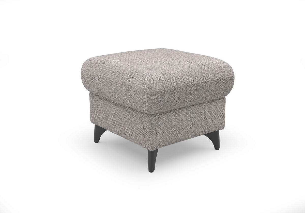 HOCKER in Textil Silberfarben  - Silberfarben/Schwarz, KONVENTIONELL, Textil/Metall (58/48/58cm) - Sit & More
