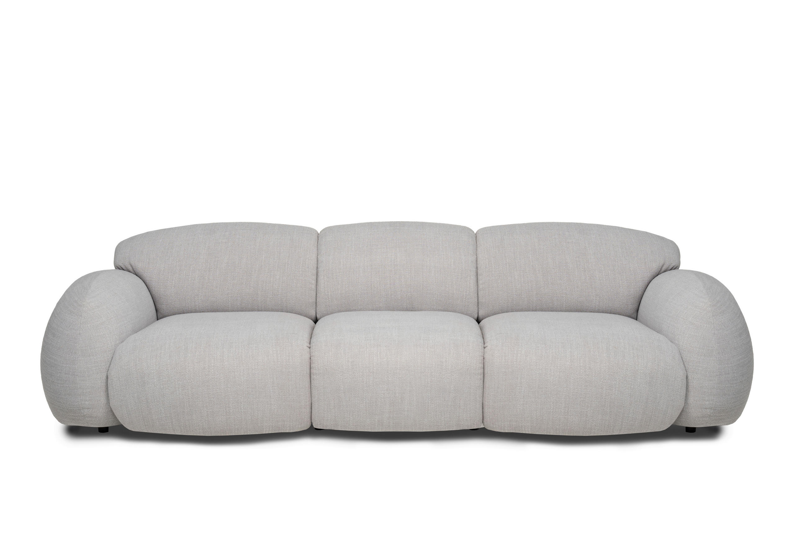 3-SITZER-SOFA Silberfarben  - Silberfarben/Schwarz, MODERN, Kunststoff/Textil (292/80/116cm) - Designwerk