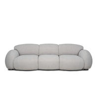 3-SITZER-SOFA Silberfarben  - Silberfarben/Schwarz, MODERN, Kunststoff/Textil (292/80/116cm) - Designwerk