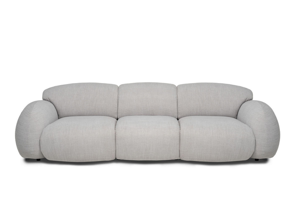 3-SITZER-SOFA Silberfarben  - Silberfarben/Schwarz, MODERN, Kunststoff/Textil (292/80/116cm) - Designwerk