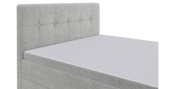 BOXSPRINGBETT 140/200 cm in Hellgrau - Hellgrau/Schwarz, KONVENTIONELL, Kunststoff/Textil (140/200cm) - Carryhome