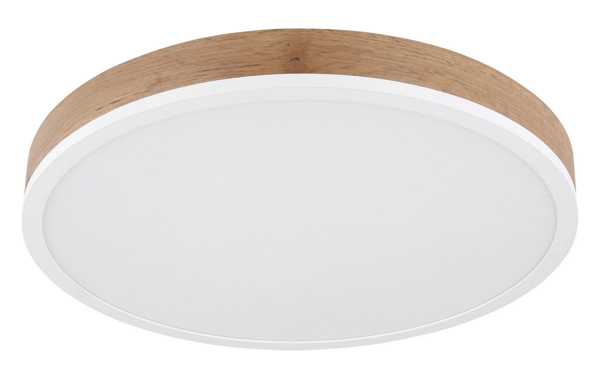 STROPNA LED-SVETILKA   //3000 K/230 V/ - bela/temno rjava, Natur, kovina/umetna masa (45/8,5cm) - Globo