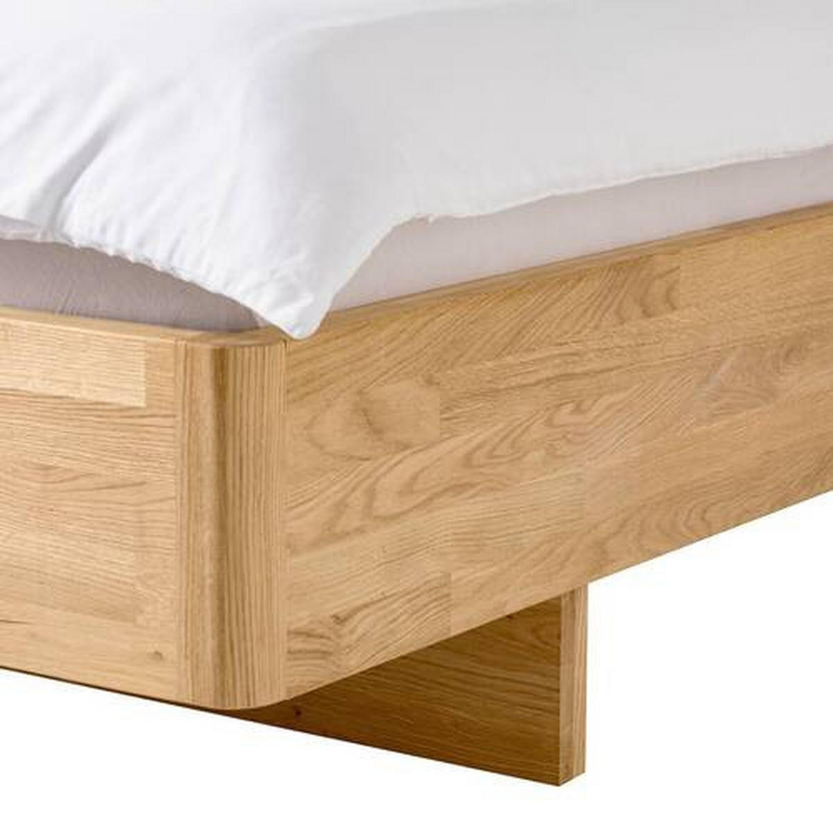 BETT 180/200 cm,  in Wildeiche, gepolstertes Kopfteil, Befestigungsmaterial,  - Wildeiche/Hellgrau, Natur, Holz (180/200cm) - home24