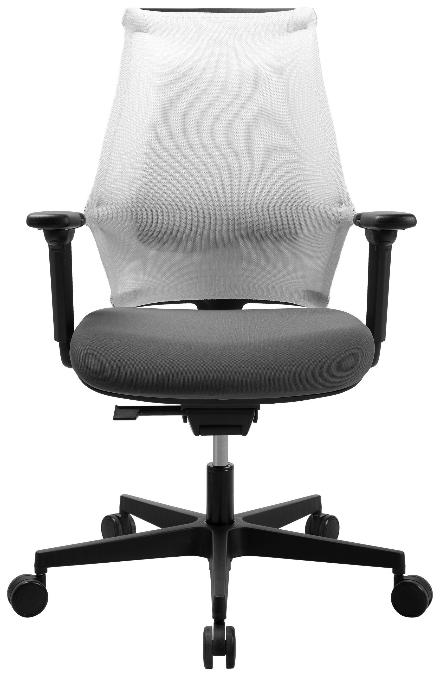 DREHSTUHL Flachgewebe Grau, Weiß  - Weiß/Grau, MODERN, Kunststoff/Textil (47/100-112/45-51cm) - Topstar