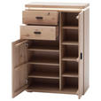 SCHUHSCHRANK  in 75/111/37 cm  - Eichefarben/Schwarz, Natur, Holz/Holzwerkstoff (75/111/37cm) - Linea Natura