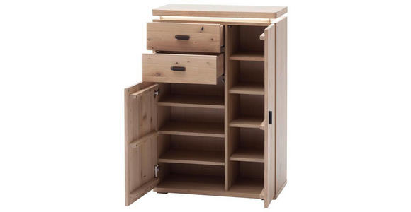 SCHUHSCHRANK  in 75/111/37 cm  - Eichefarben/Schwarz, Natur, Holz/Holzwerkstoff (75/111/37cm) - Linea Natura