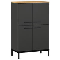 HIGHBOARD YONKERS 549  in 60/97/34 cm  - Eichefarben/Schwarz, MODERN, Holzwerkstoff/Metall (60/97/34cm) - Xora