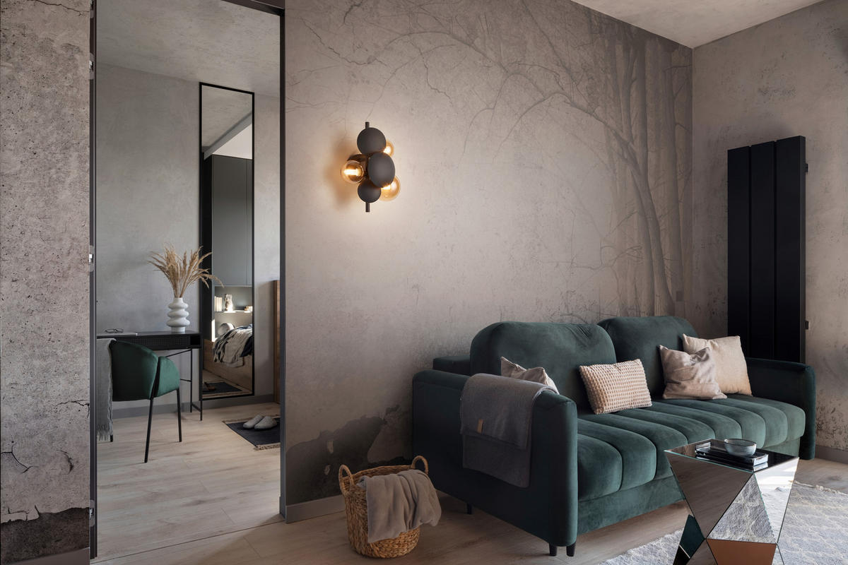 WANDLEUCHTE     - Anthrazit/Bernsteinfarben, LIFESTYLE, Glas/Metall (30/22/19cm) - Trio Leuchten