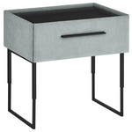 NACHTSCHRANK 64,3/45,5-61,5/45,9 cm Fichte, Kiefer furniert  - Schwarz/Hellblau, Design, Holz/Holzwerkstoff (64,3/45,5-61,5/45,9cm) - Dieter Knoll