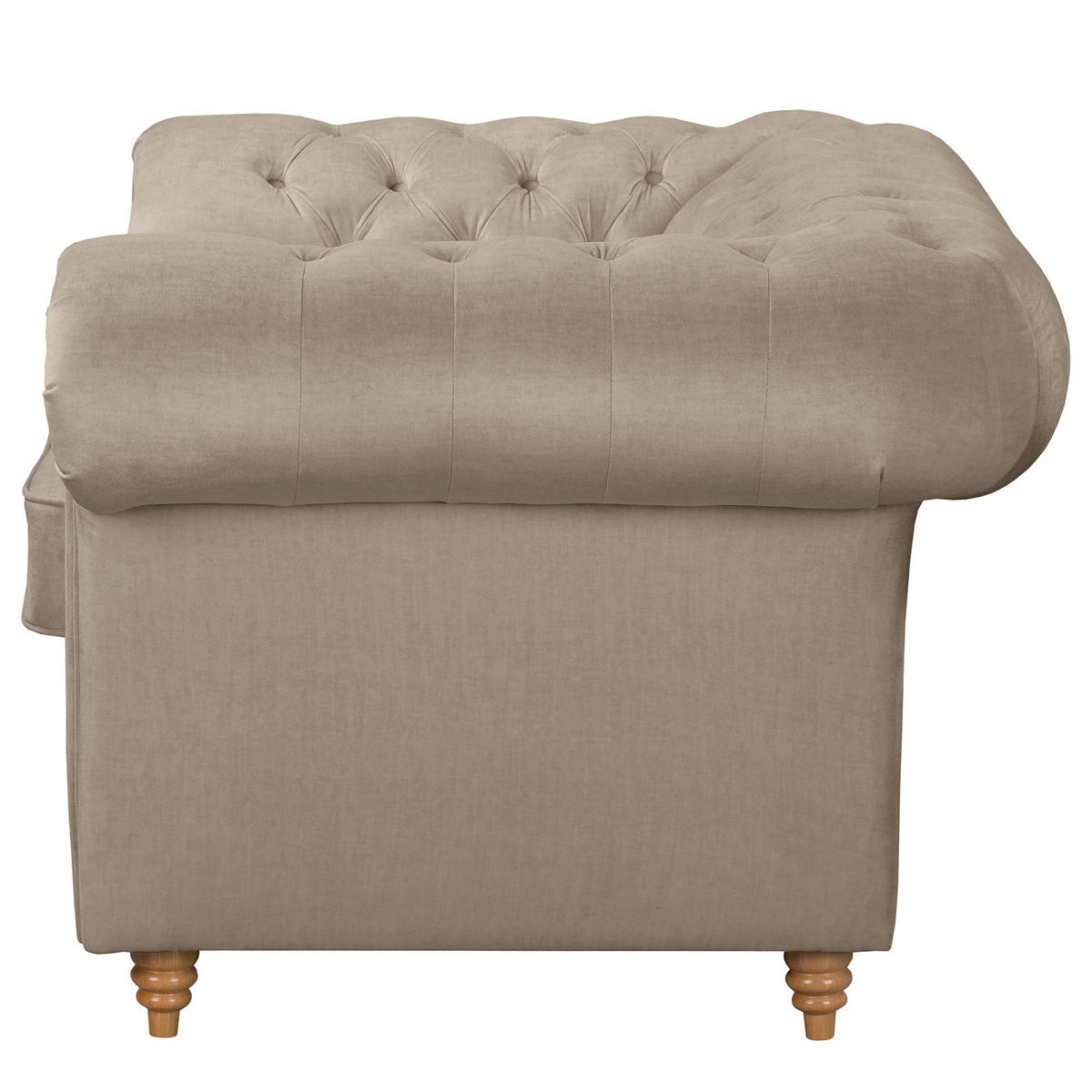 SESSEL in Mikrofaser Taupe  - Taupe, Design, Holz/Textil (128/75/91cm) - P & B