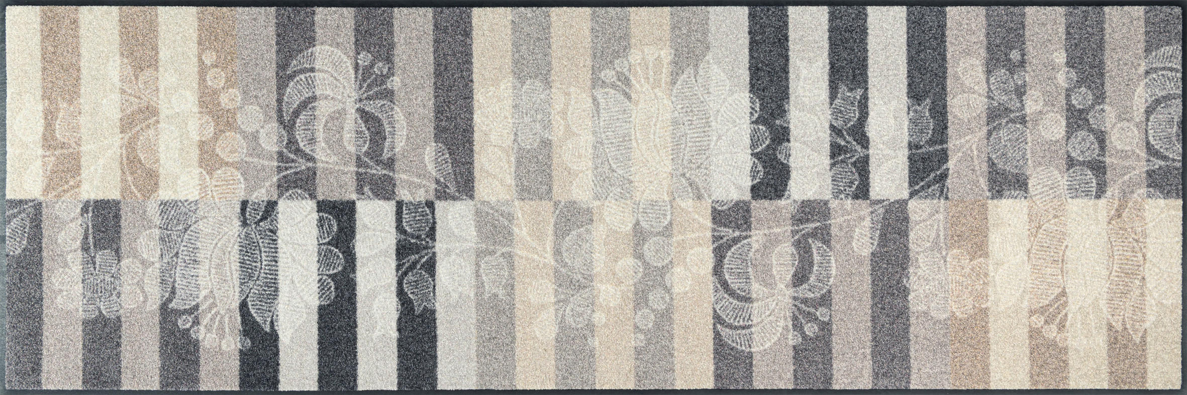 LÄUFER 60/180 cm Botanica Shadow Grau  - Grau, Design, Kunststoff/Textil (60/180cm) - wash+dry