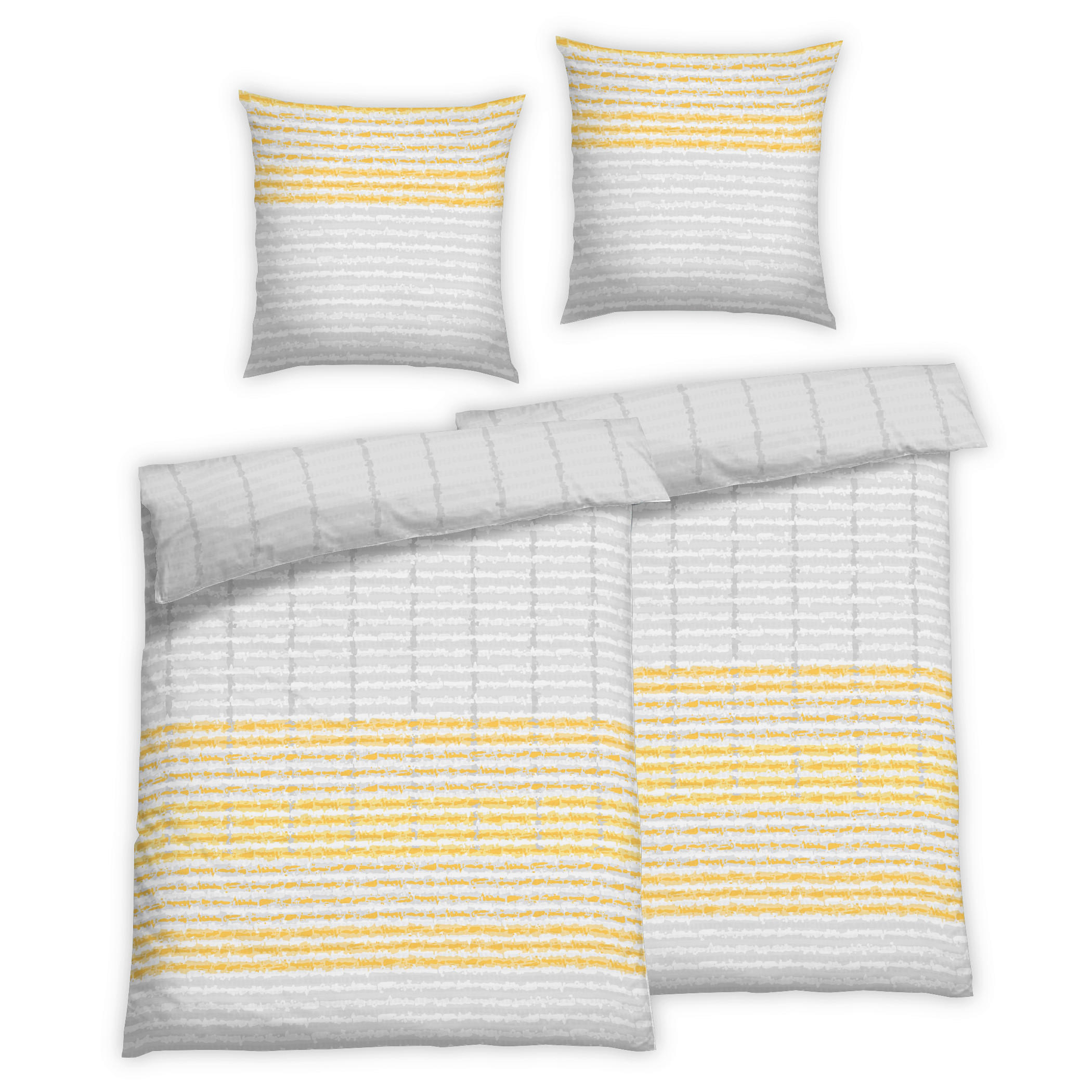 BETTWÄSCHE 4-teilig Seersucker 135/200 cm  - Gelb, Basics, Textil (135/200cm) - Florella