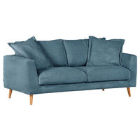 2,5-SITZER in Cord Petrol  - Petrol/Naturfarben, Romantik / Landhaus, Holz/Textil (195/69/100cm) - Landscape