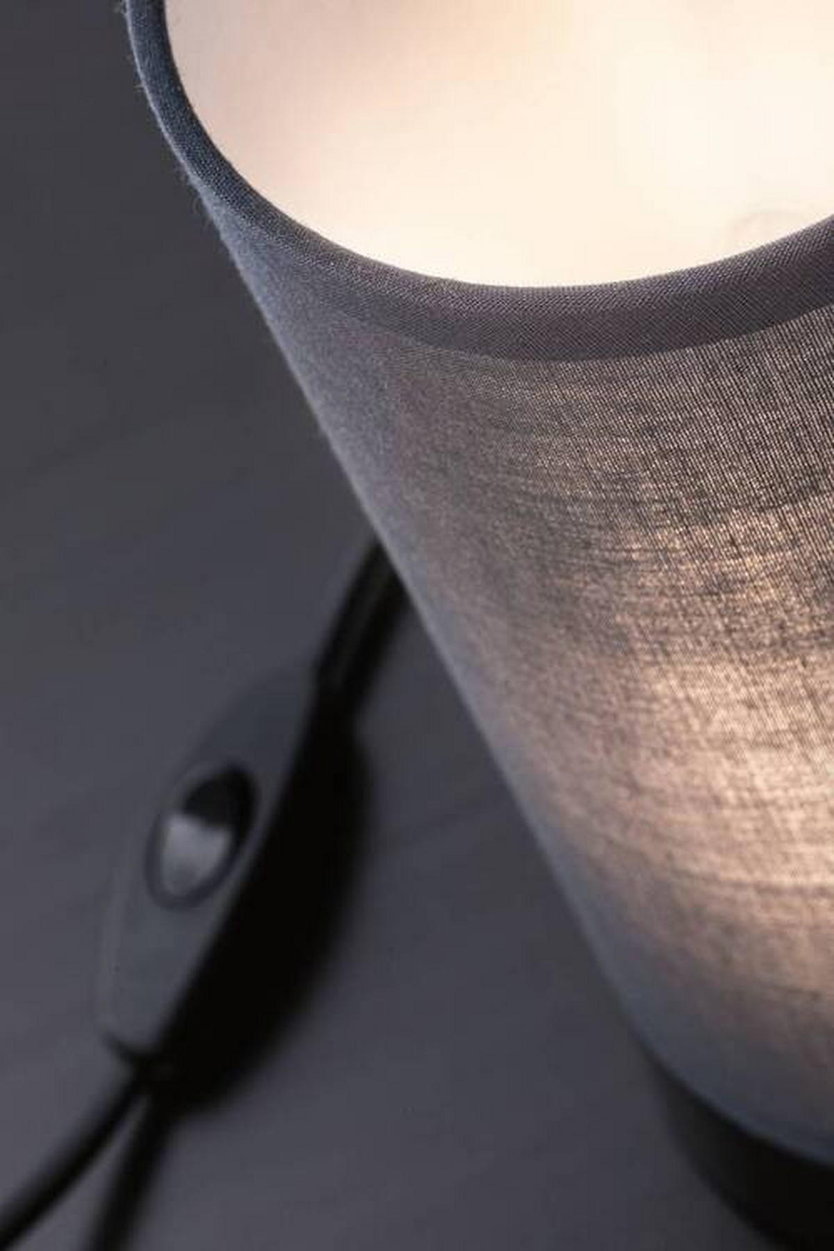 TISCHLEUCHTE 10/21 cm   - Schwarz/Grau, Design, Textil/Metall (10/21cm) - Paulmann