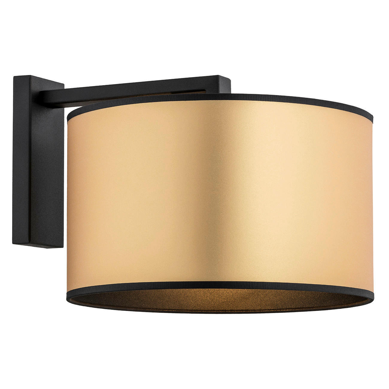 WANDLEUCHTE Argon Karin 26/36/30 cm   - Goldfarben/Schwarz, Basics, Textil/Metall (26/36/30cm)