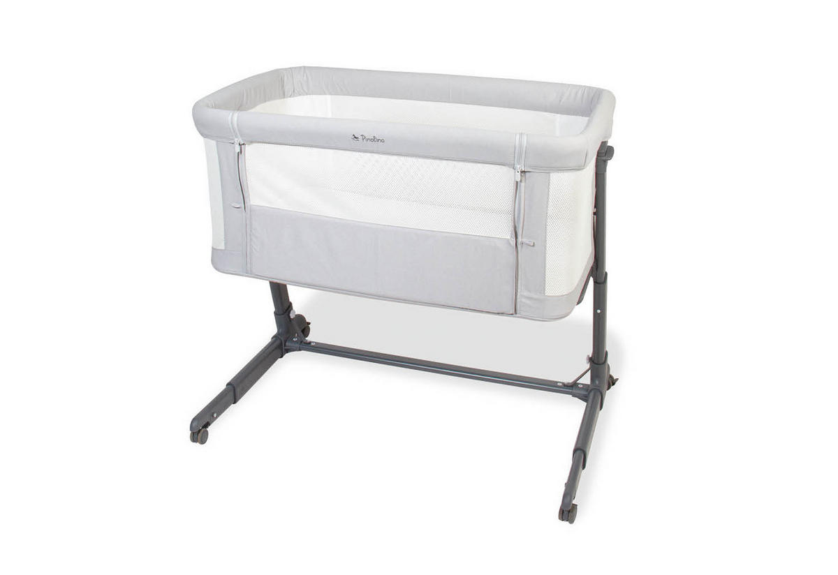 BEISTELLBETT Hedi 91/55/80 cm  - Anthrazit/Hellgrau, Basics, Textil/Metall (91/55/80cm) - Pinolino