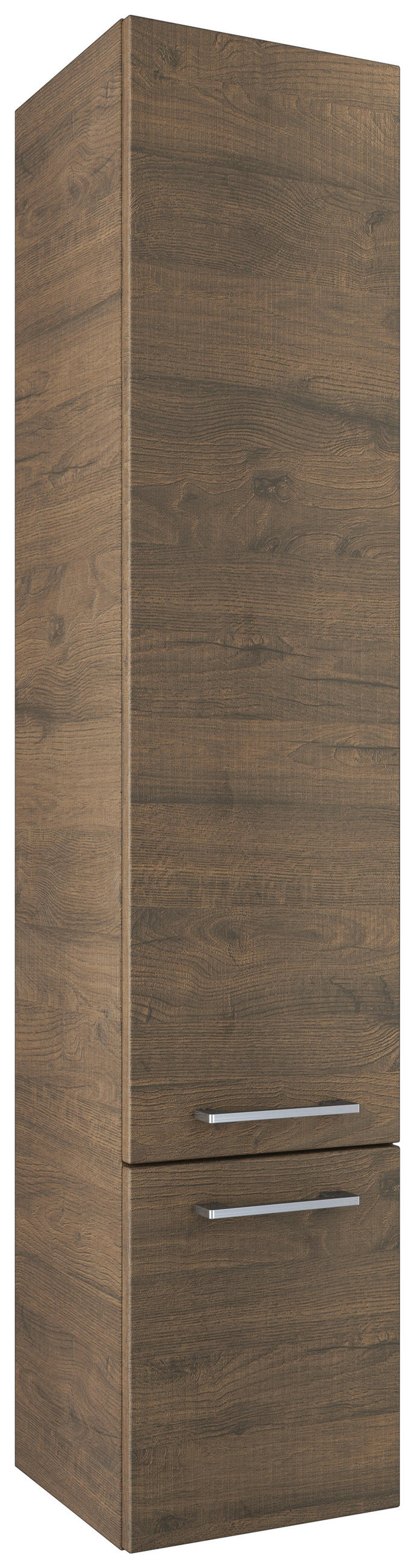 HOCHSCHRANK 35/168/35 cm  - Chromfarben/Braun, Basics, Glas/Holzwerkstoff (35/168/35cm)