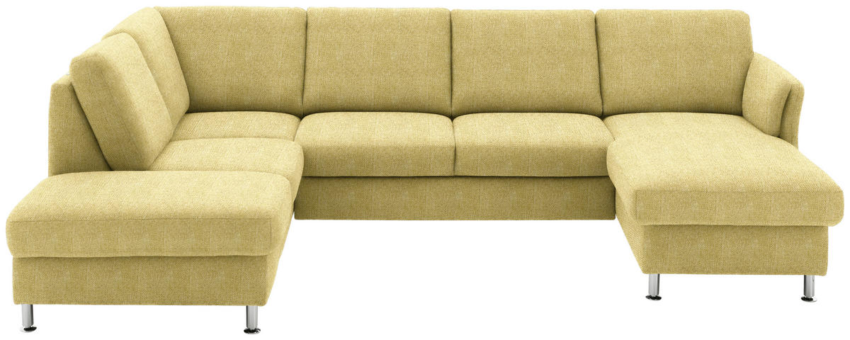 SOFFA i flatväv ljusgrön, lime  - ljusgrön/kromfärg, Klassisk, metall/textil (200/305/168cm) - Beldomo System