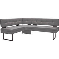 ECKBANK in Metall, Textil Grau  - Schwarz/Grau, Design, Textil/Metall (158/200cm) - Dieter Knoll