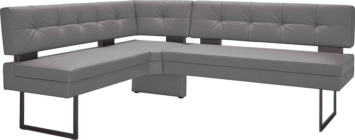 ECKBANK in Metall, Textil Grau  - Schwarz/Grau, Design, Textil/Metall (158/200cm) - Dieter Knoll