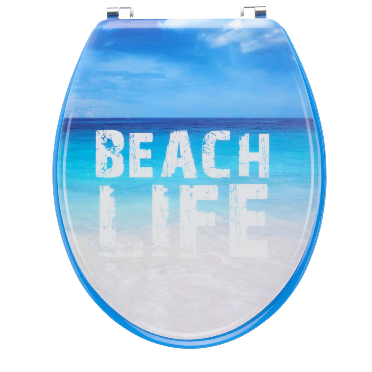 WC-SITZ - Blau/Weiß, Basics, Kunststoff (45/36/5cm)