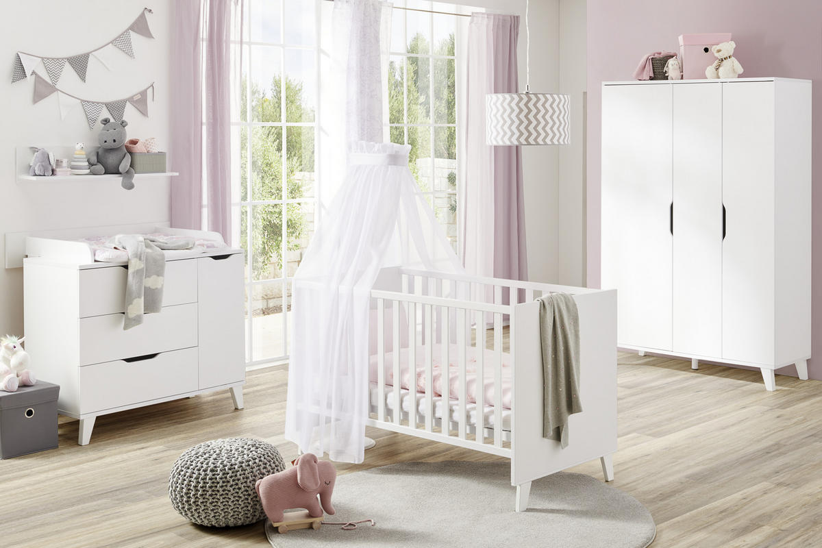 STENSKI REGAL bela  - bela, Trend, leseni material/les (94,7/20,00/19,6cm) - My Baby Lou