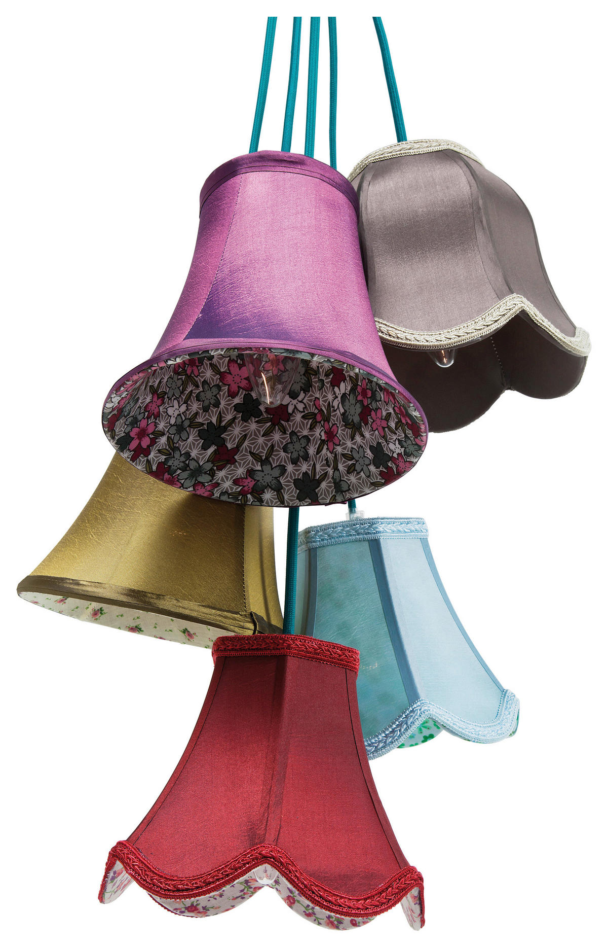 HÄNGELEUCHTE 45/92 cm   - Multicolor, LIFESTYLE, Textil/Metall (45/92cm) - Kare-Design