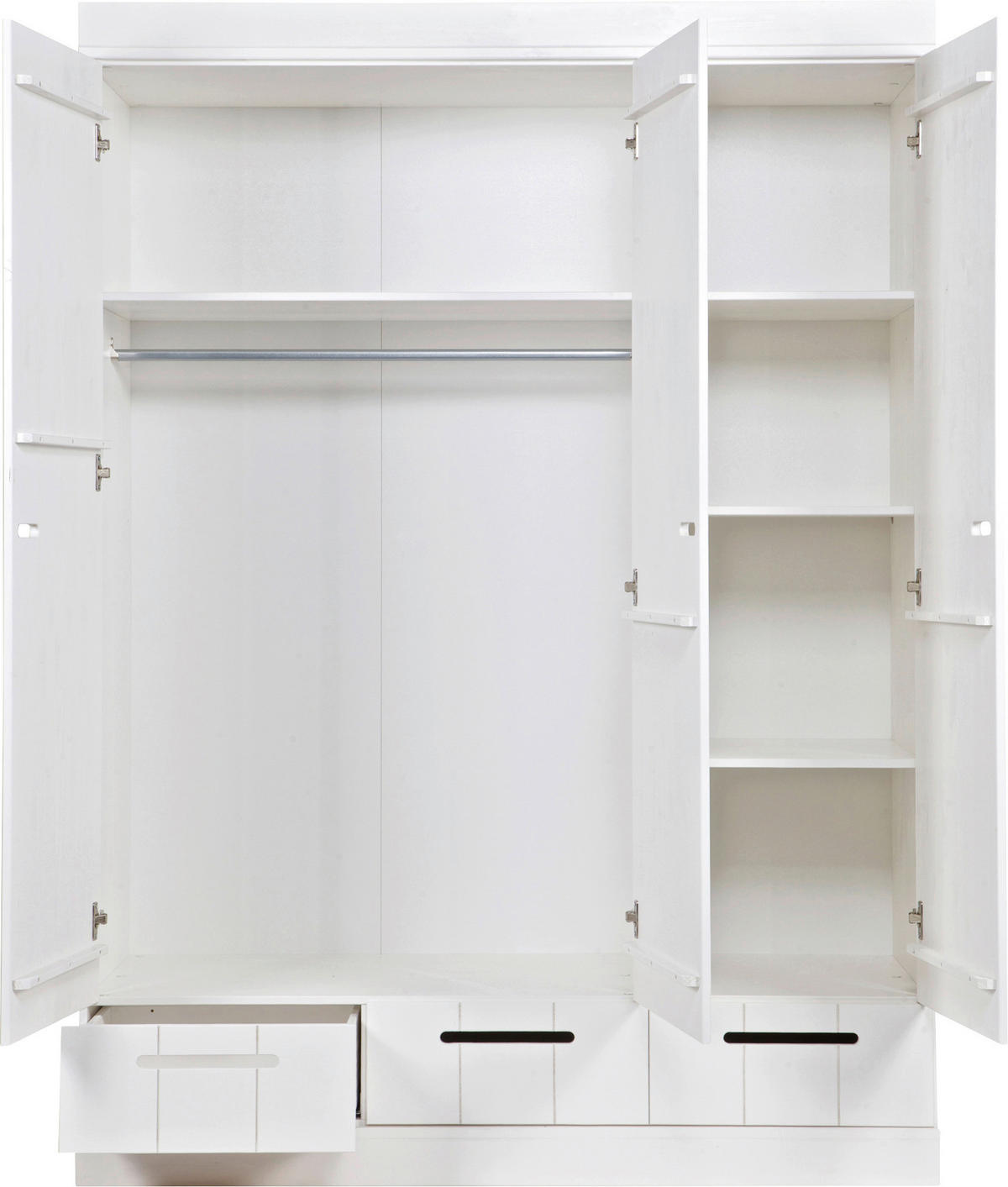 DREHTÜRENSCHRANK 140/195/53 cm 3-türig Weiß  - Weiß, Design, Holz/Holzwerkstoff (140/195/53cm) - Livetastic