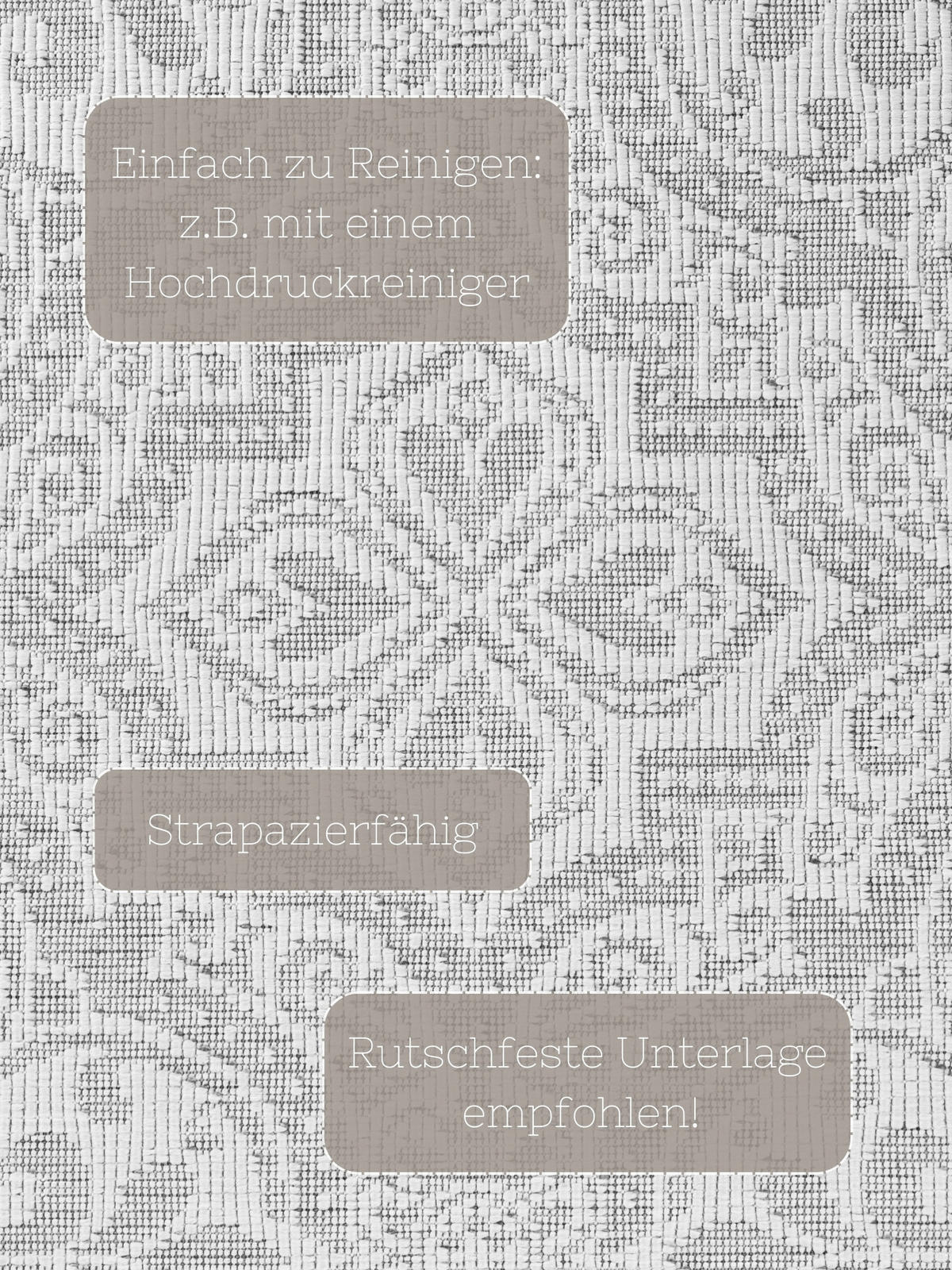 OUTDOORTEPPICH 120/170 cm Duet Grau, Weiß  - Weiß/Grau, Design, Kunststoff (120/170cm)