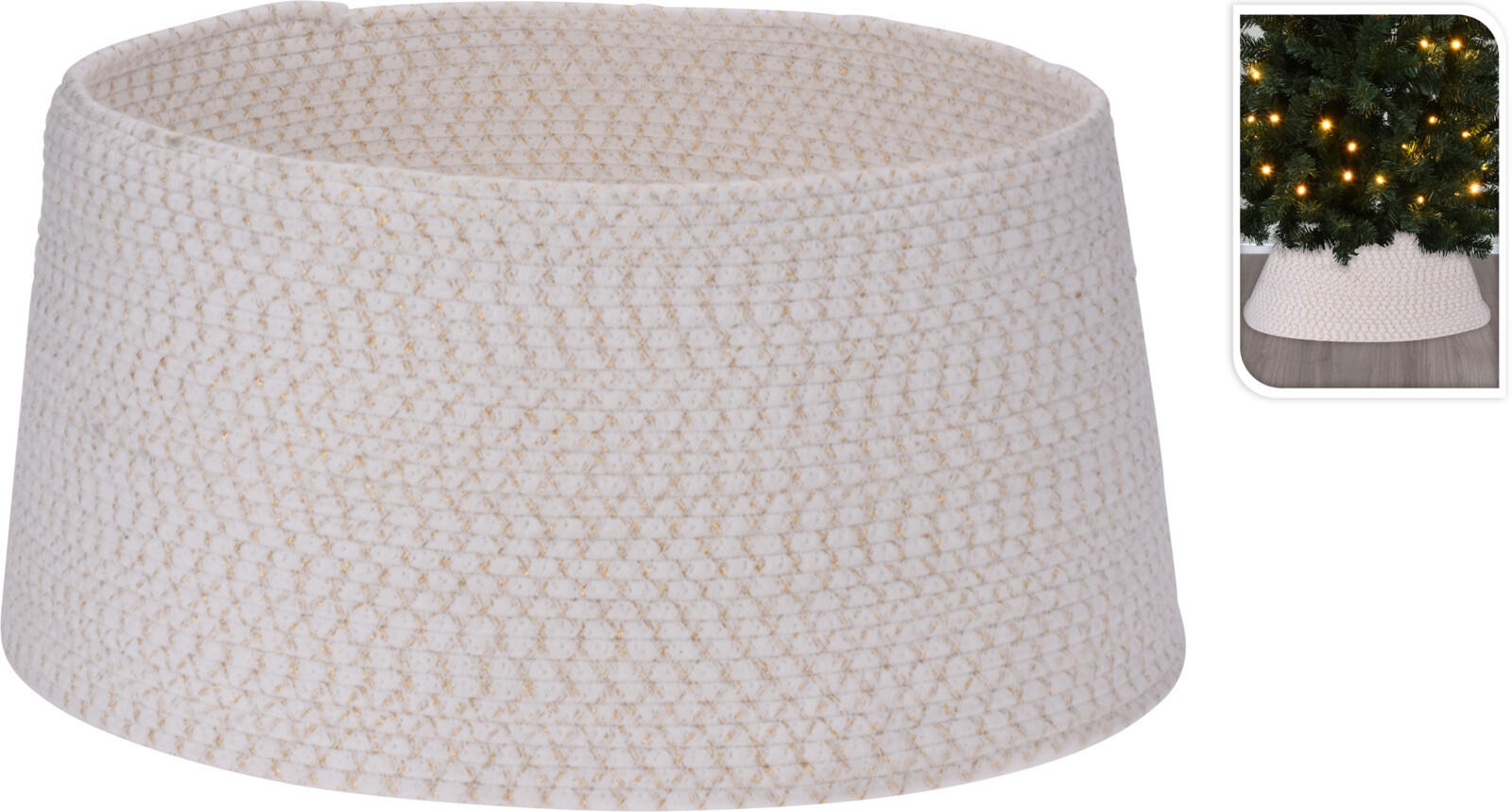 CHRISTBAUMDECKE Weiß  - Weiß, Textil (82,5/2,5/26cm)