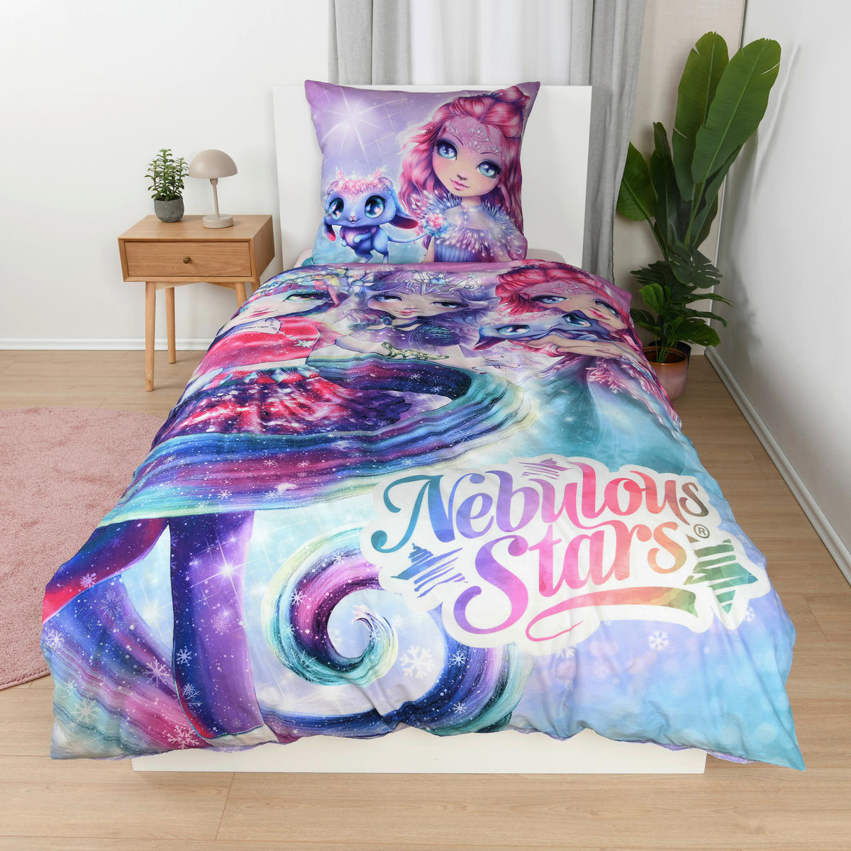JUGENDBETTWÄSCHE Nebulous Stars Renforcé 135/200 cm  - Hellrosa/Violett, Design, Textil (135/200cm) - Herding