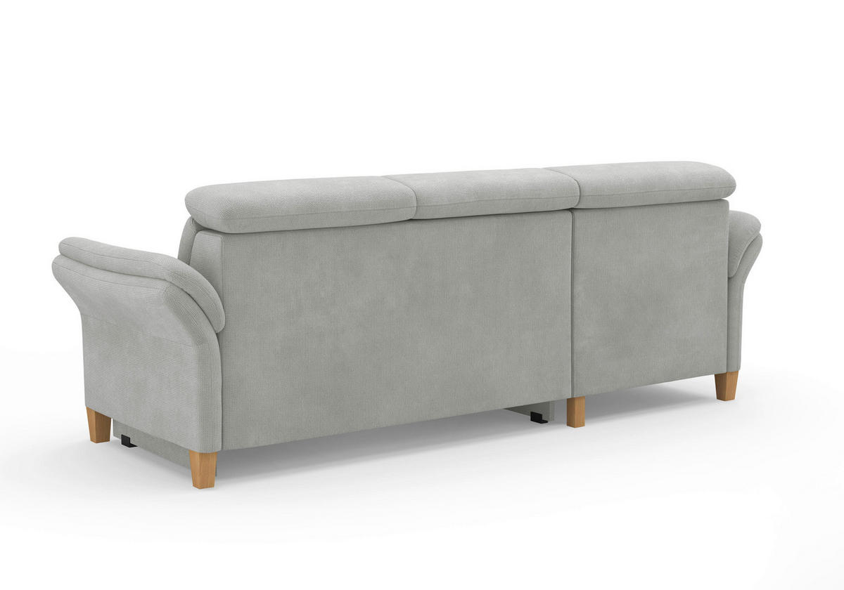 ECKSOFA GLENDALE E Silberfarben Flachgewebe  - Eichefarben/Silberfarben, KONVENTIONELL, Holz/Textil (166/253cm) - Sit & More