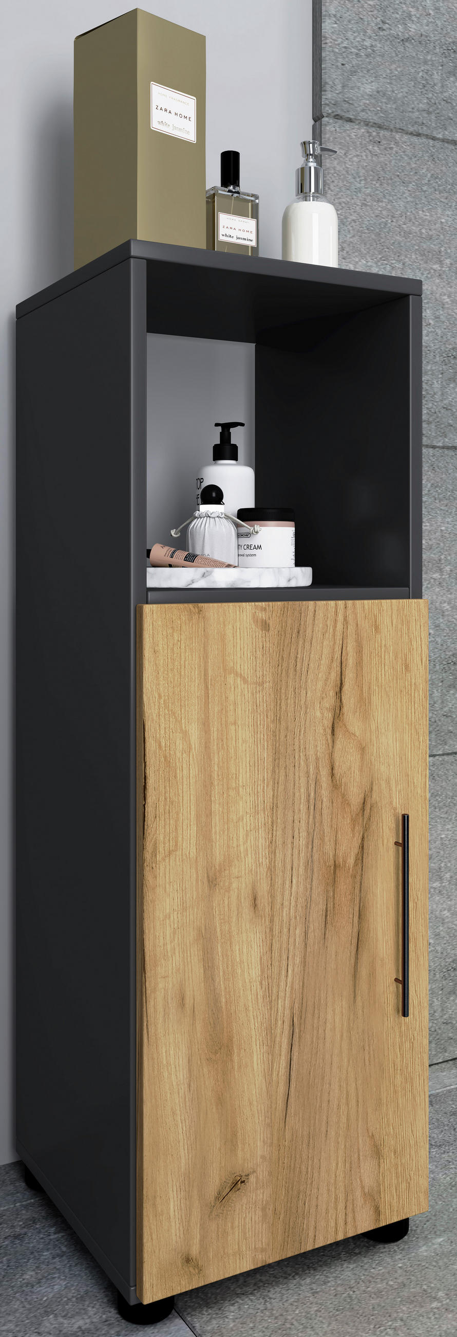 UNTERSCHRANK in   - Honigeiche/Anthrazit, Modern, Holzwerkstoff/Kunststoff (31/93/30cm) - MID.YOU