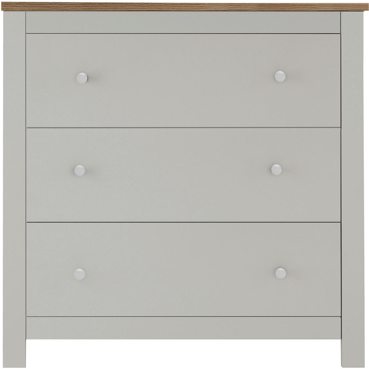 KOMMODE Emerald  in 79/81/35 cm  - Silberfarben/Creme, Design, Holzwerkstoff/Metall (79/81/35cm) - MID.YOU