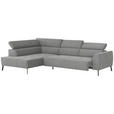 ECKSOFA Hellgrau Feincord  - Hellgrau/Schwarz, Design, Textil/Metall (205/280cm) - Xora