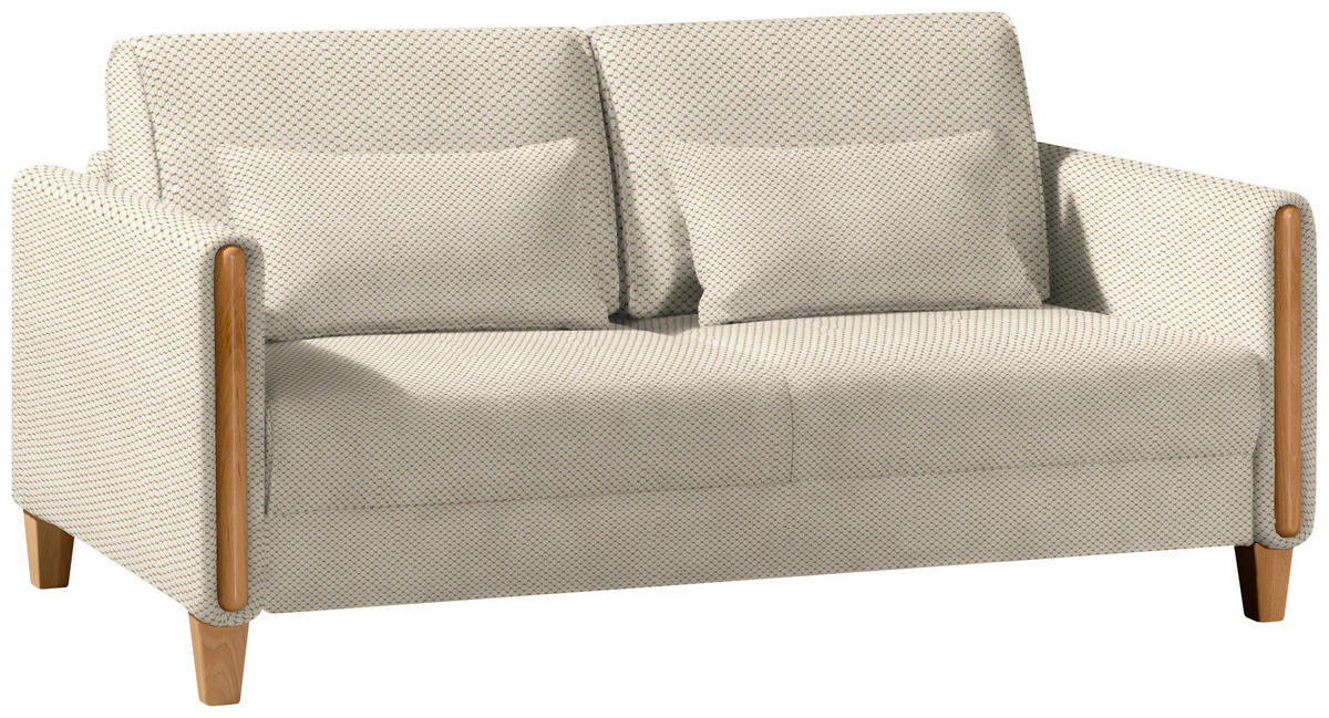 SCHLAFSOFA in Holz, Textil Creme, Buchefarben  - Buchefarben/Creme, Design, Holz/Textil (174/88/104cm) - Niels Andersson