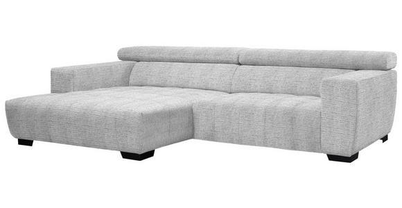 ECKSOFA in Webstoff Hellgrau  - Hellgrau/Schwarz, KONVENTIONELL, Textil/Metall (182/279cm) - Hom`in