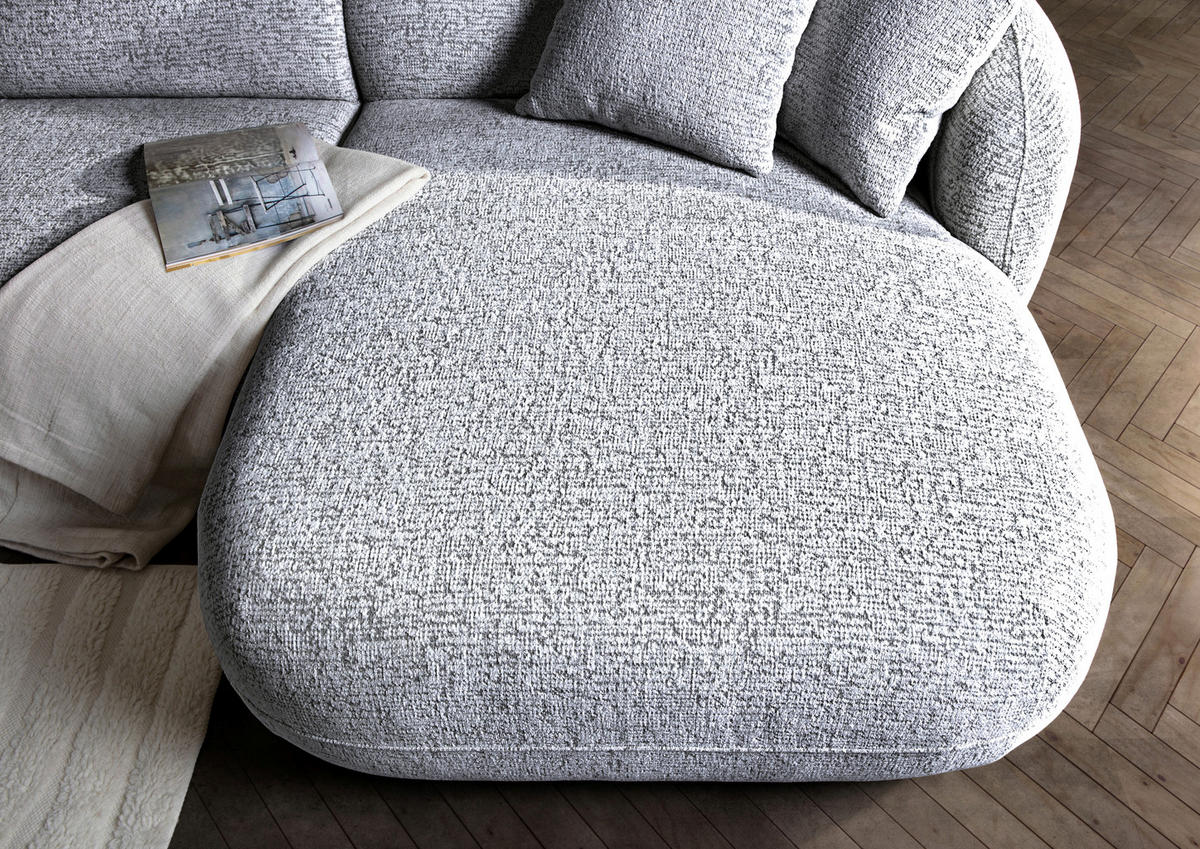 ECKSOFA Flachgewebe Schwarz, Weiss  - Weiss/Schwarz, Modern, Kunststoff/Textil (275/162cm) - Carryhome