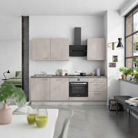 KÜCHENBLOCK Riva 240 cm  in Grau, Schieferfarben  - Schieferfarben/Edelstahlfarben, MODERN, Holzwerkstoff/Metall (240cm) - Nobilia