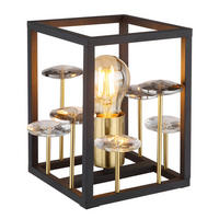 TISCHLEUCHTE - Klar/Goldfarben, Basics, Glas/Kunststoff (15/15/20cm) - Globo